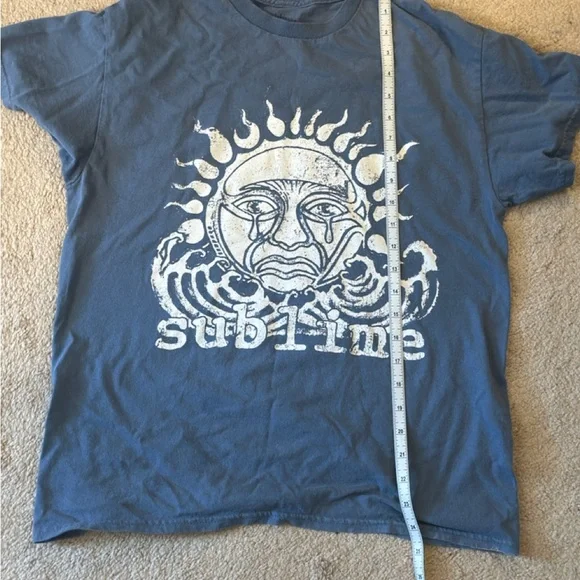 Sublime Graphic Band Tee Blue Retro Sun Logo T-Shirt Surfer Skater Grunge Medium - Picture 3 of 5